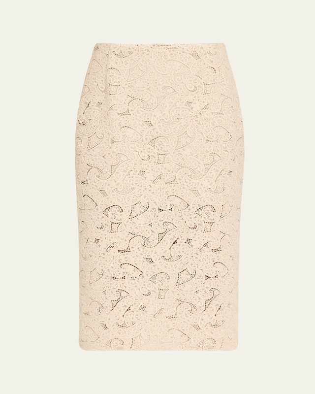 Lace Midi Pencil Skirt
